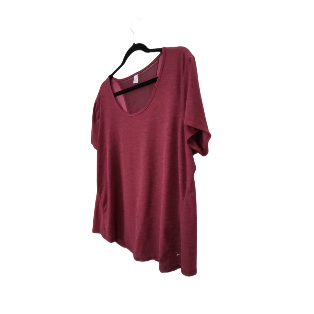 🌿Old Navy Active Women's XXL Maroon Althetic Top with Back Mesh Panel Top - Picture 4 of 10
